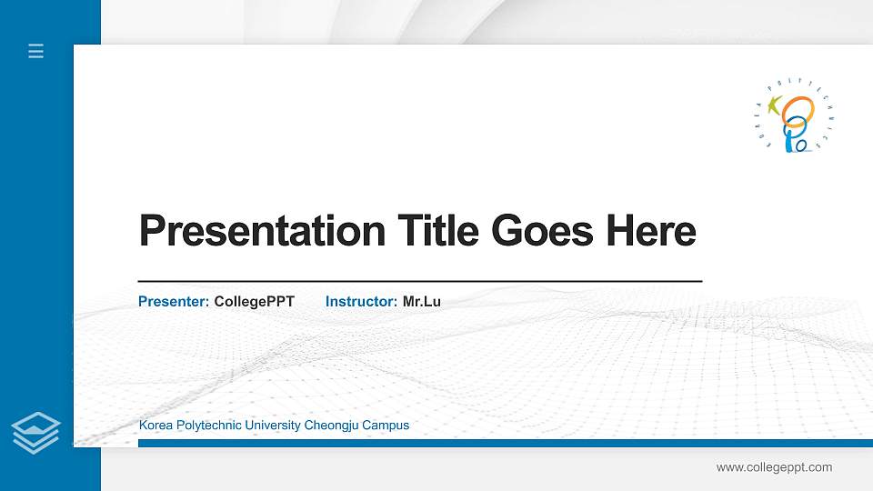 Korea Polytechnic University Cheongju Campus Thesis Proposal/Graduation Defense PPT Template16:9 ratio PPT effect preview image
