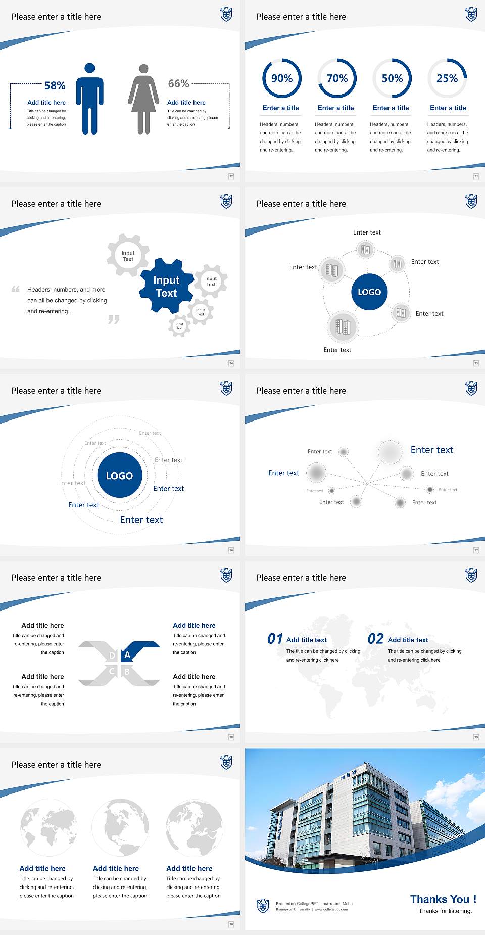 Kyungwon University Course/Courseware Creation PPT Template4:3 ratio PPT effect preview image4