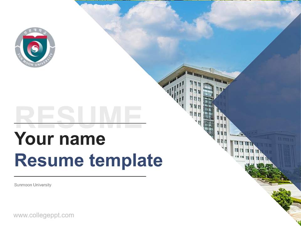 Sunmoon University Resume PPT Template4:3 ratio PPT effect preview image5