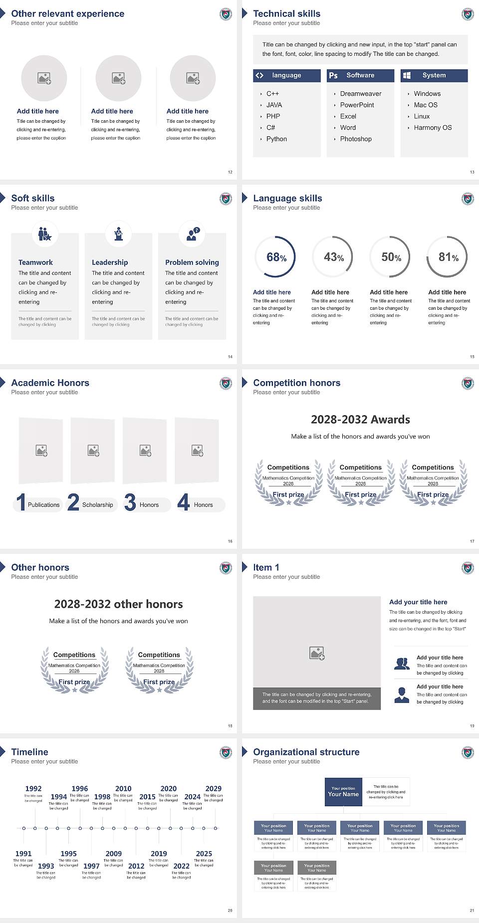 Sunmoon University Resume PPT Template4:3 ratio PPT effect preview image3