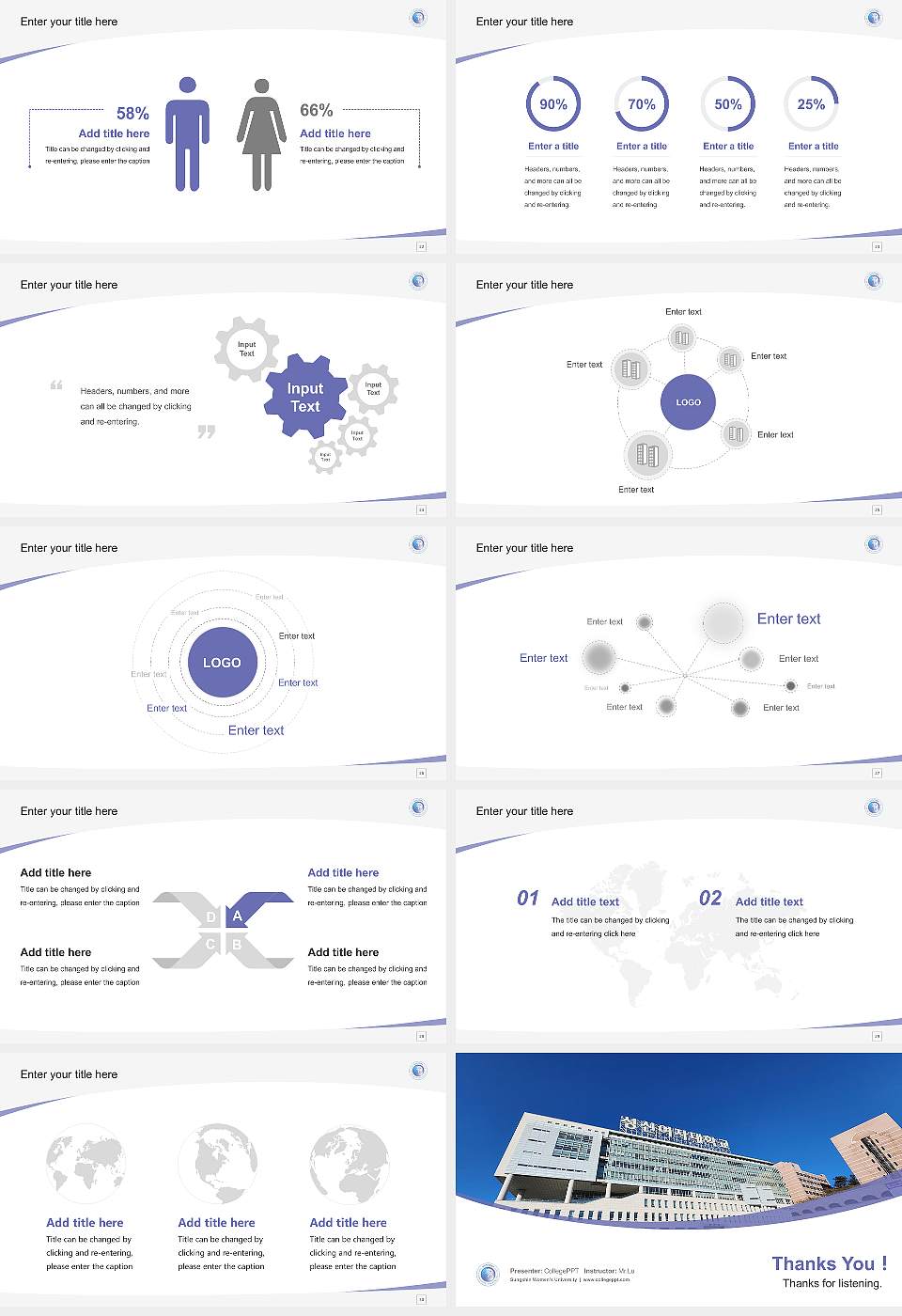 Sungshin Women’s University Course/Courseware Creation PPT Template16:9 ratio PPT effect preview image4