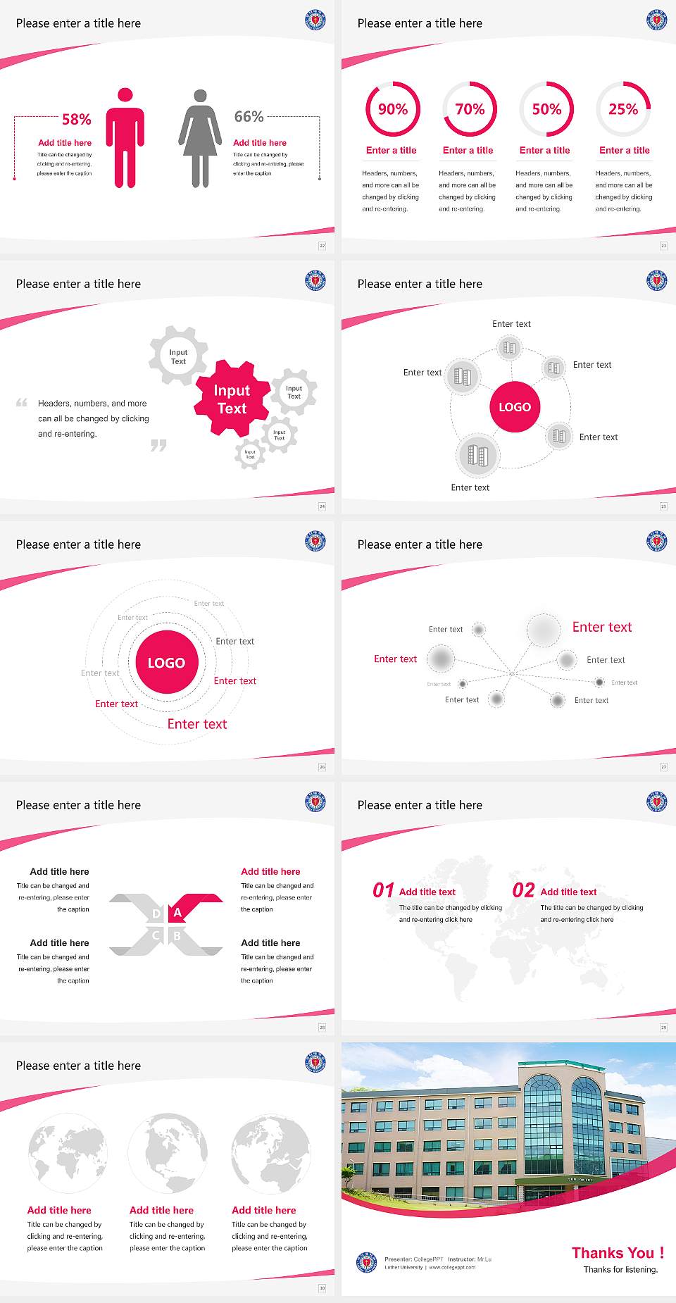 Luther University Course/Courseware Creation PPT Template4:3 ratio PPT effect preview image4