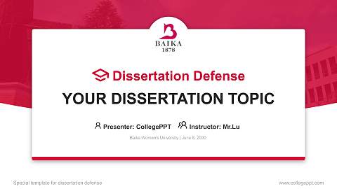 Baika Women’s University Graduation Thesis Defense PPT Template