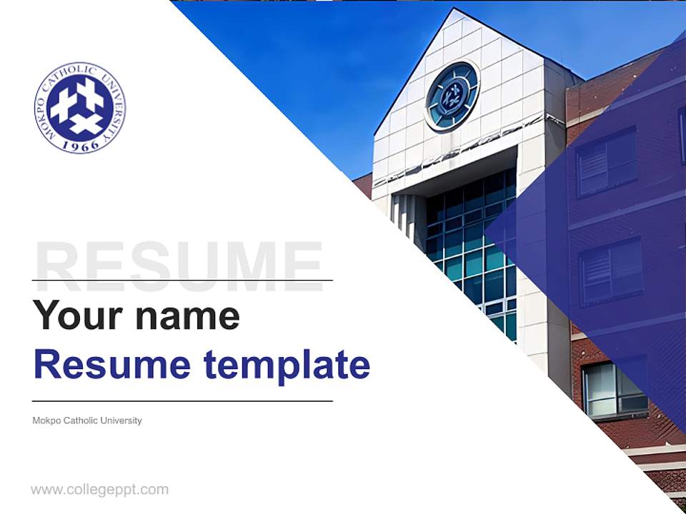 Mokpo Catholic University Resume PPT Template4:3 ratio PPT effect preview image5