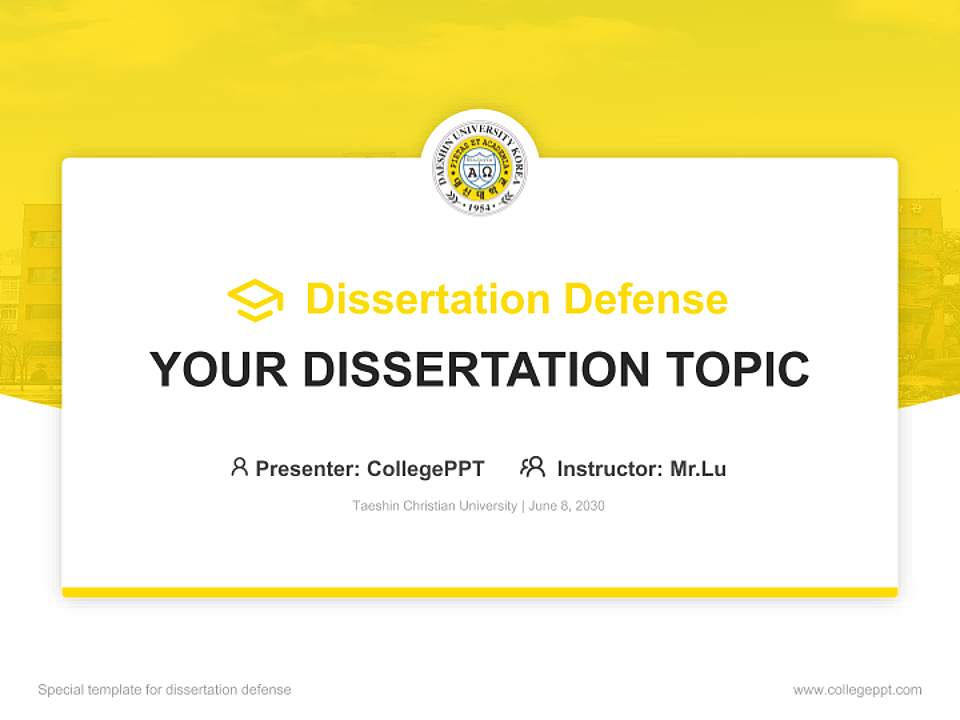Taeshin Christian University Graduation Thesis Defense PPT Template4:3 ratio PPT effect preview image7