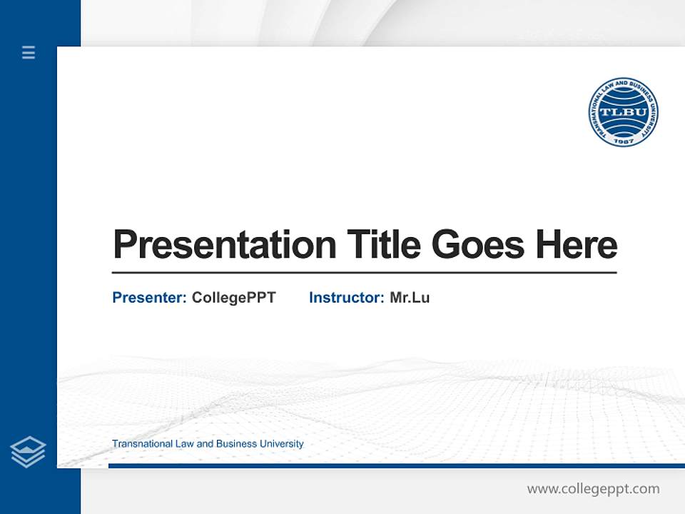 Transnational Law and Business University Thesis Proposal/Graduation Defense PPT Template4:3 ratio PPT effect preview image5