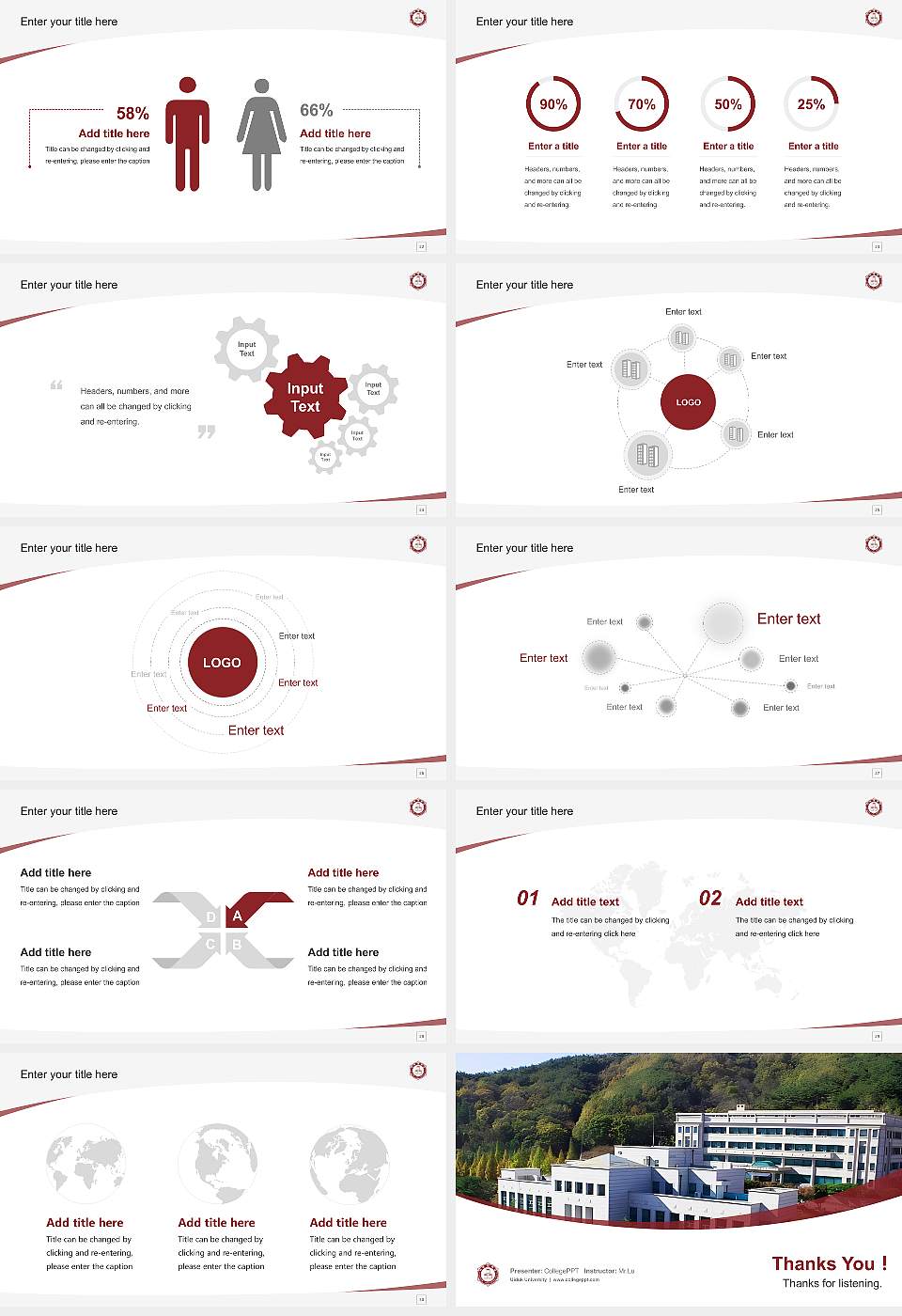 Uiduk University Course/Courseware Creation PPT Template16:9 ratio PPT effect preview image4