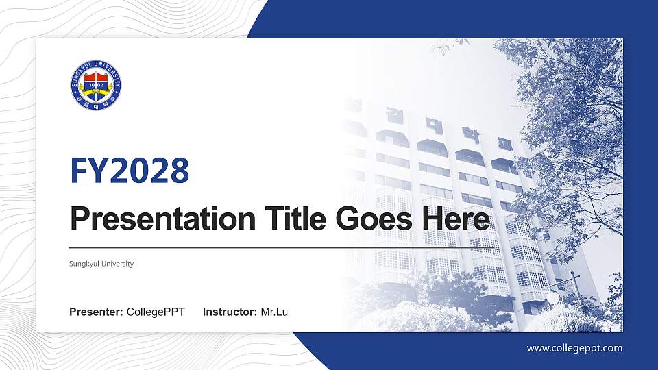 Sungkyul University Academic Presentation/Research Findings Report PPT Template16:9 ratio PPT effect preview image