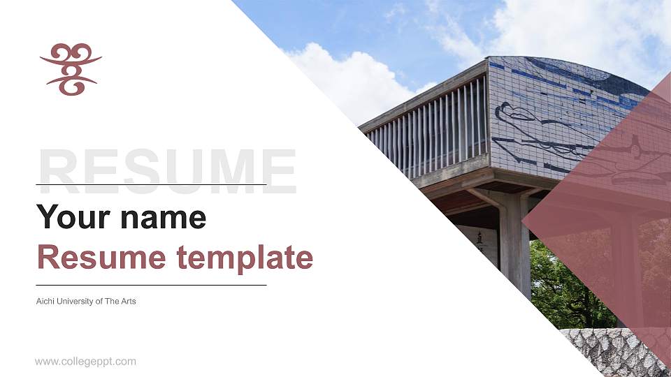 Aichi University of The Arts Resume PPT Template16:9 ratio PPT effect preview image