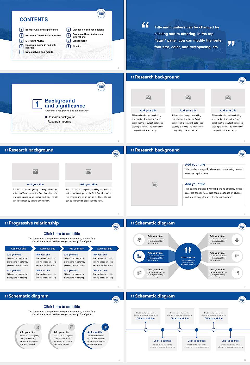 University of Seoul Graduation Thesis Defense PPT Template16:9 ratio PPT effect preview image2