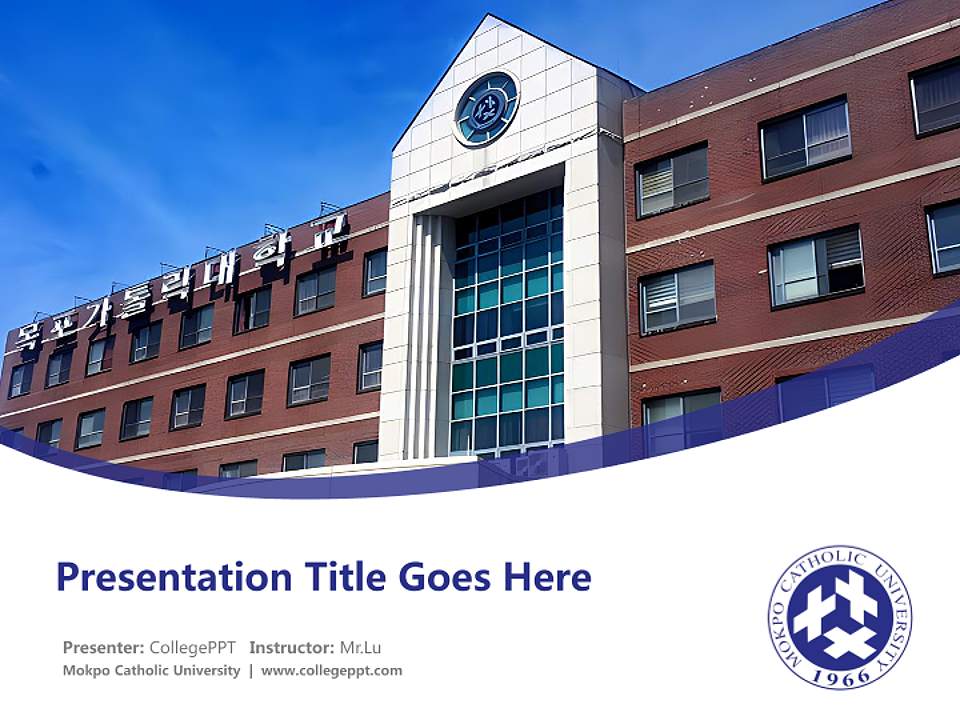 Mokpo Catholic University Course/Courseware Creation PPT Template4:3 ratio PPT effect preview image5