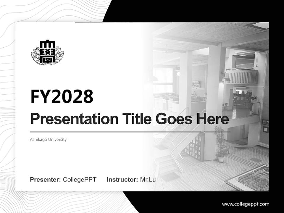 Ashikaga University Academic Presentation/Research Findings Report PPT Template4:3 ratio PPT effect preview image5