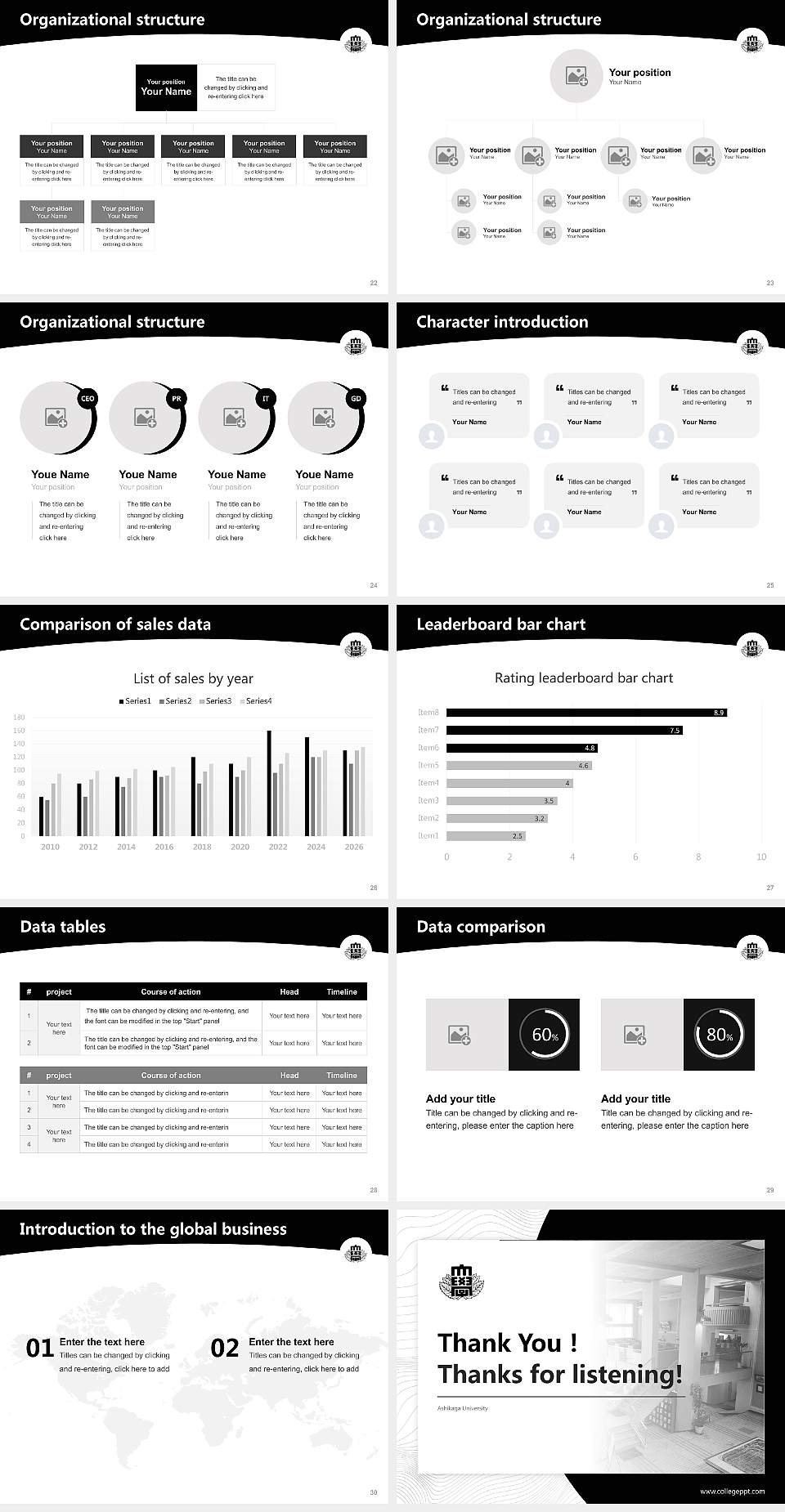 Ashikaga University Academic Presentation/Research Findings Report PPT Template4:3 ratio PPT effect preview image4