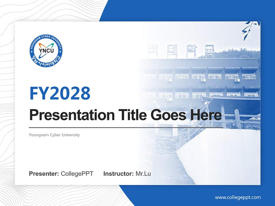 Youngnam Cyber University Academic Presentation/Research Findings Report PPT Template4:3 ratio PPT effect preview image5