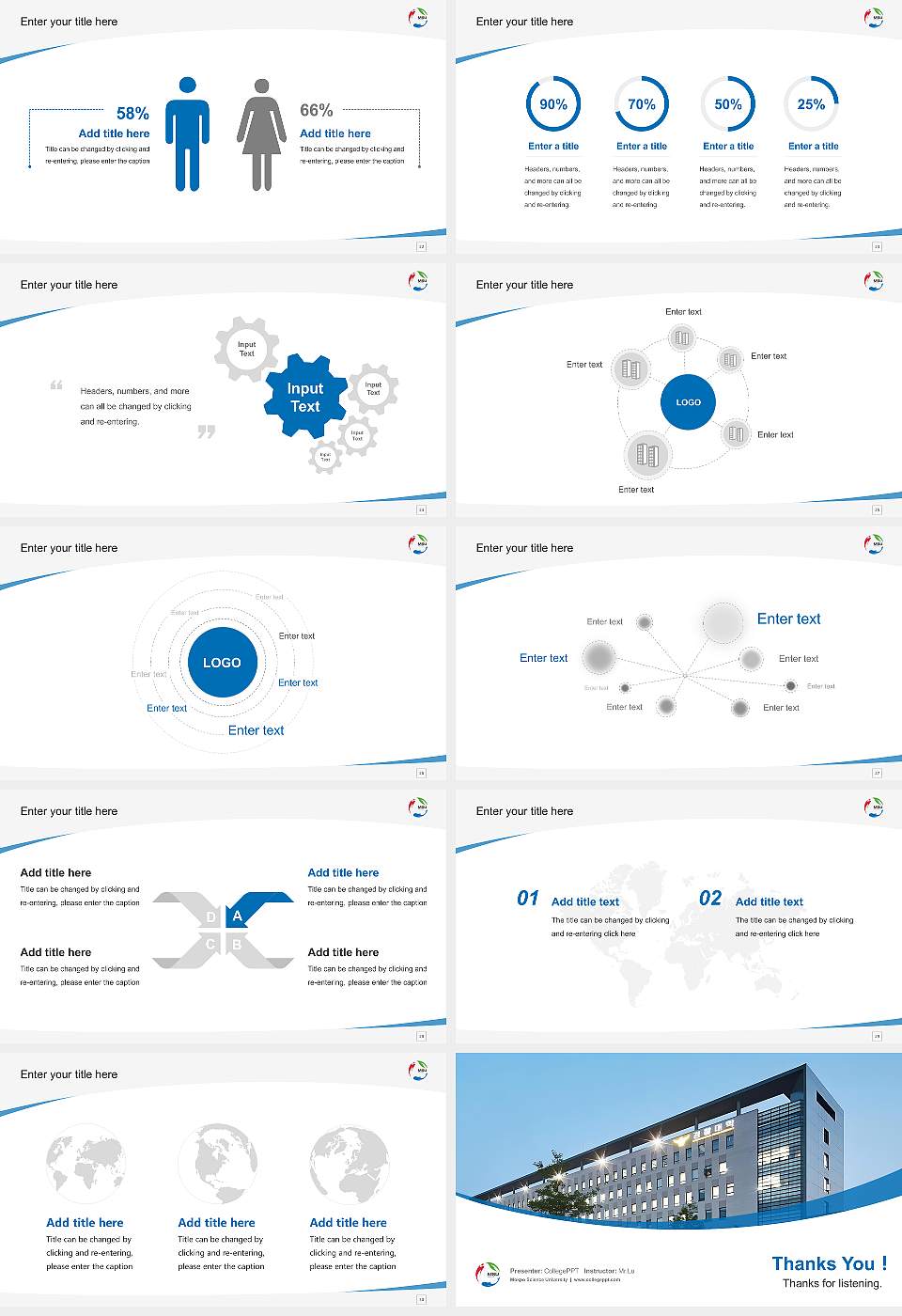 Mokpo Science University Course/Courseware Creation PPT Template16:9 ratio PPT effect preview image4