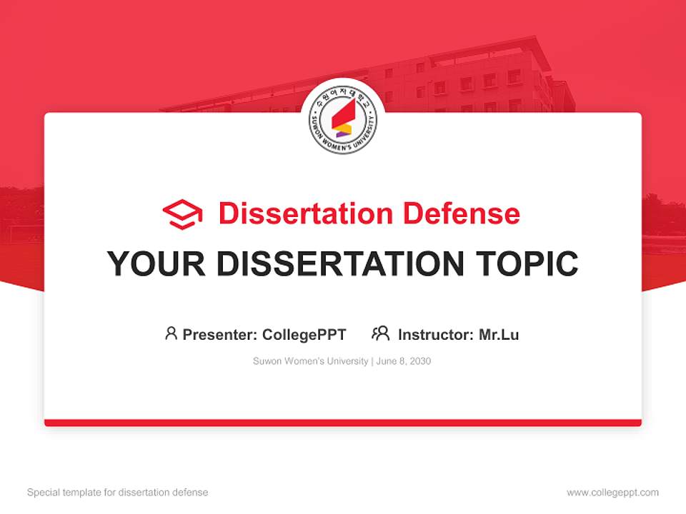Suwon Women’s University Graduation Thesis Defense PPT Template4:3 ratio PPT effect preview image7