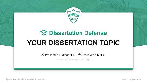 Aoyama Gakuin University Graduation Thesis Defense PPT Template