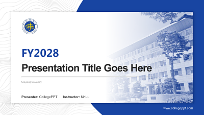 Seojeong University Academic Presentation/Research Findings Report PPT Template