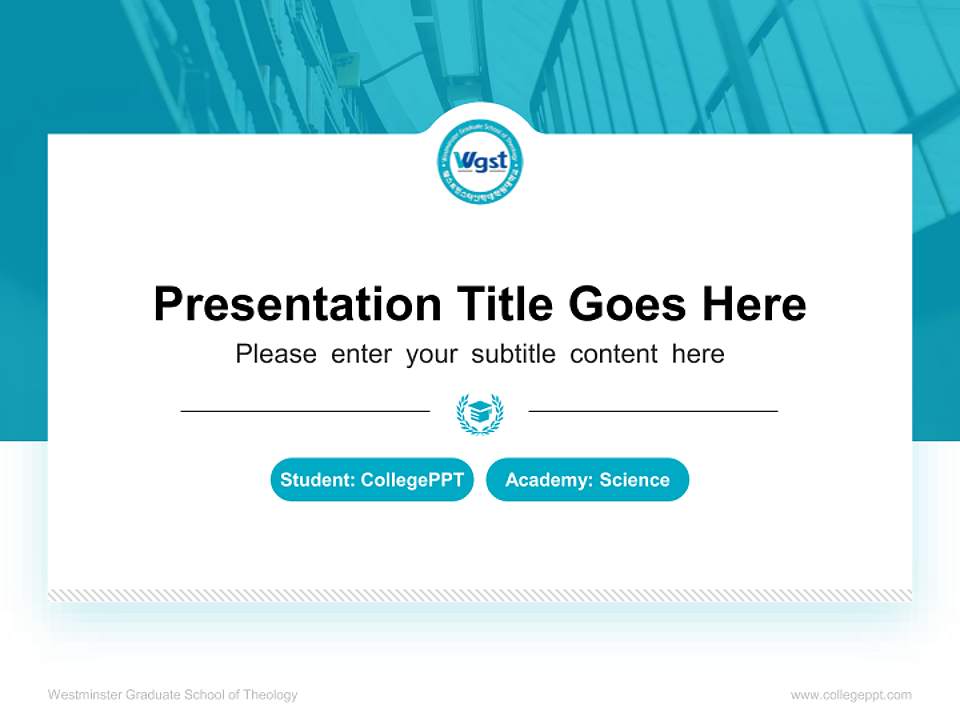 Westminster Graduate School of Theology National Scholarship Defense PPT Template4:3 ratio PPT effect preview image4
