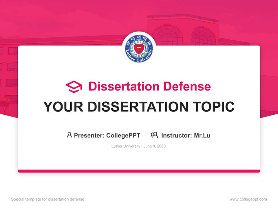 Luther University Graduation Thesis Defense PPT Template4:3 ratio PPT effect preview image7
