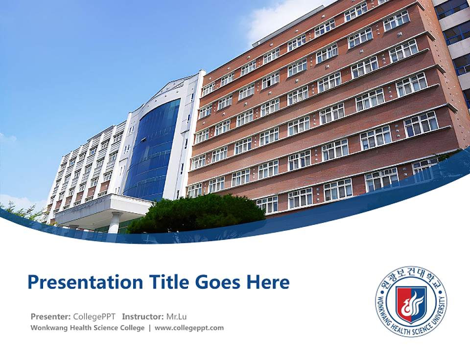 Wonkwang Health Science College Course/Courseware Creation PPT Template4:3 ratio PPT effect preview image5