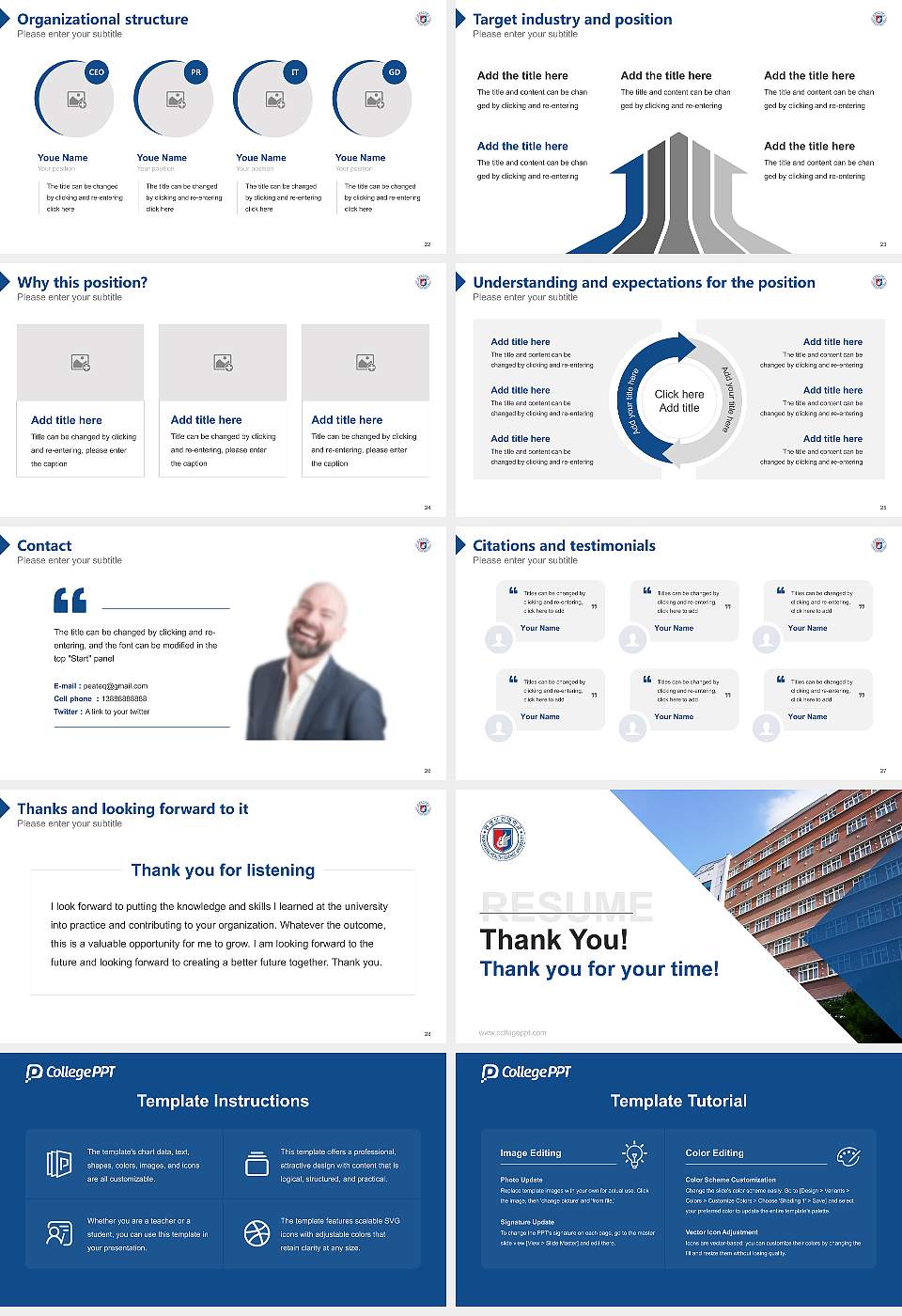 Wonkwang Health Science College Resume PPT Template16:9 ratio PPT effect preview image4