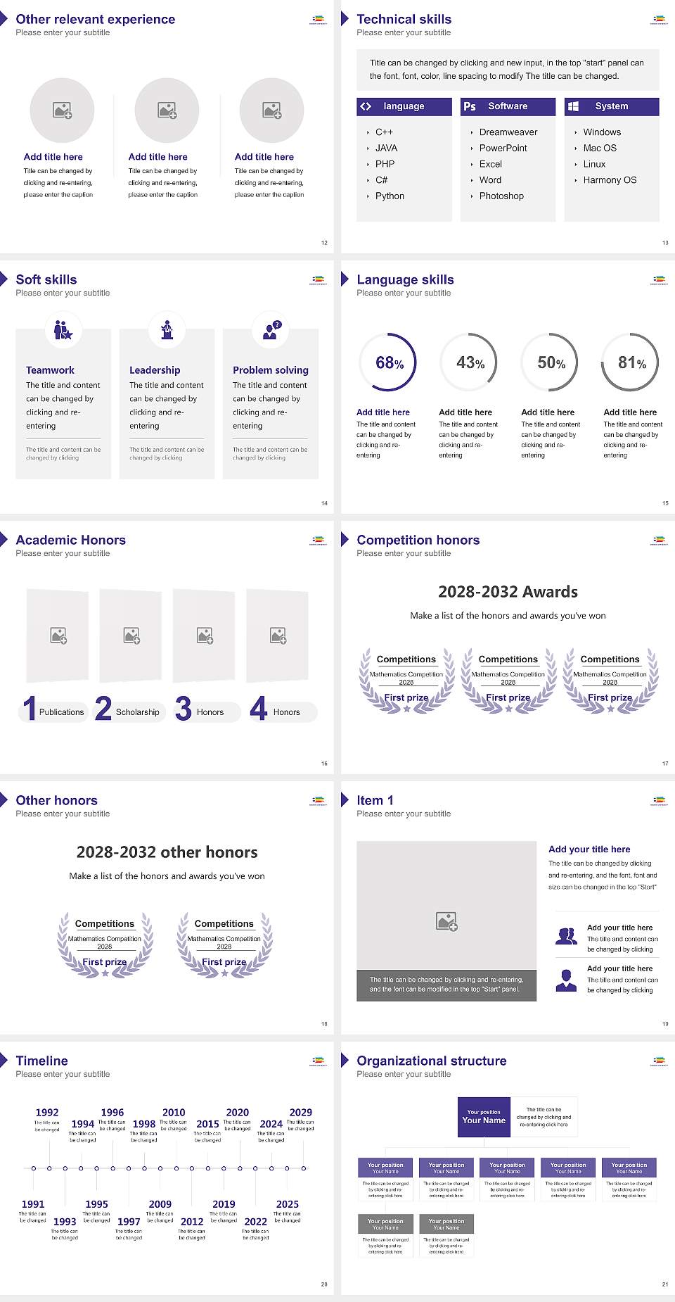 Bukkyo University Resume PPT Template4:3 ratio PPT effect preview image3