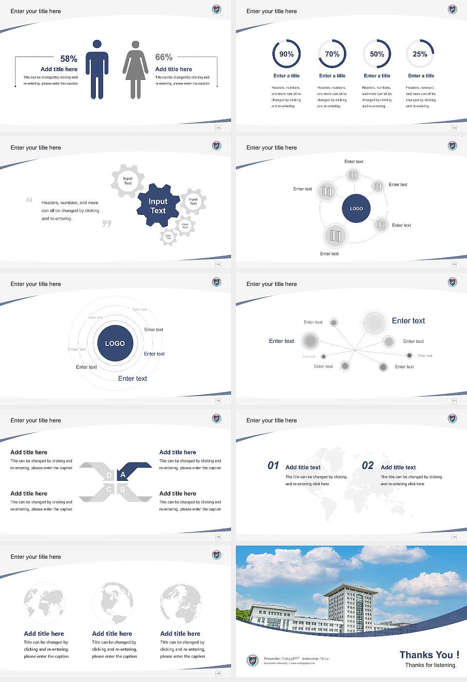 Sunmoon University Course/Courseware Creation PPT Template16:9 ratio PPT effect preview image4