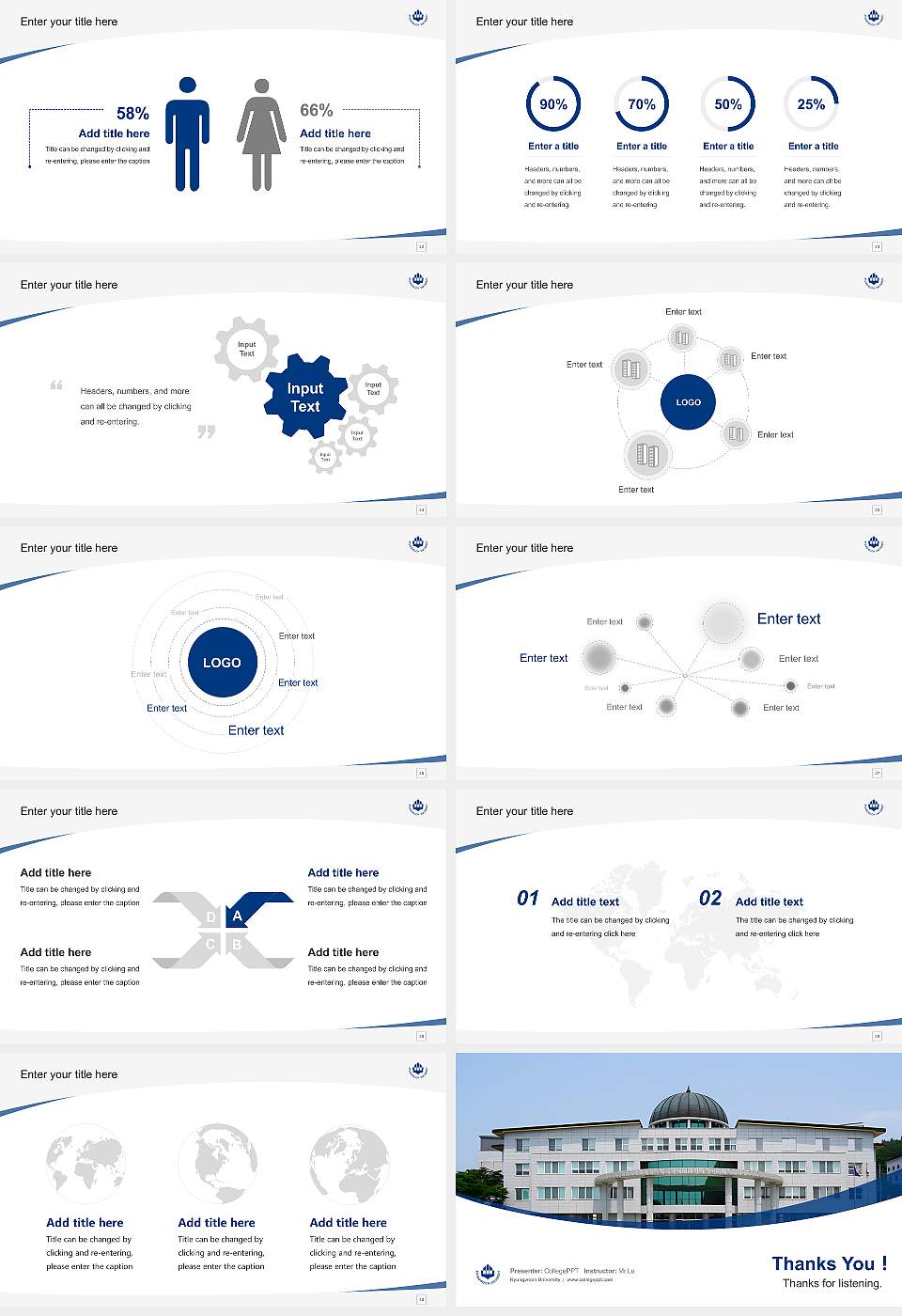 Kyungwoon University Course/Courseware Creation PPT Template16:9 ratio PPT effect preview image4