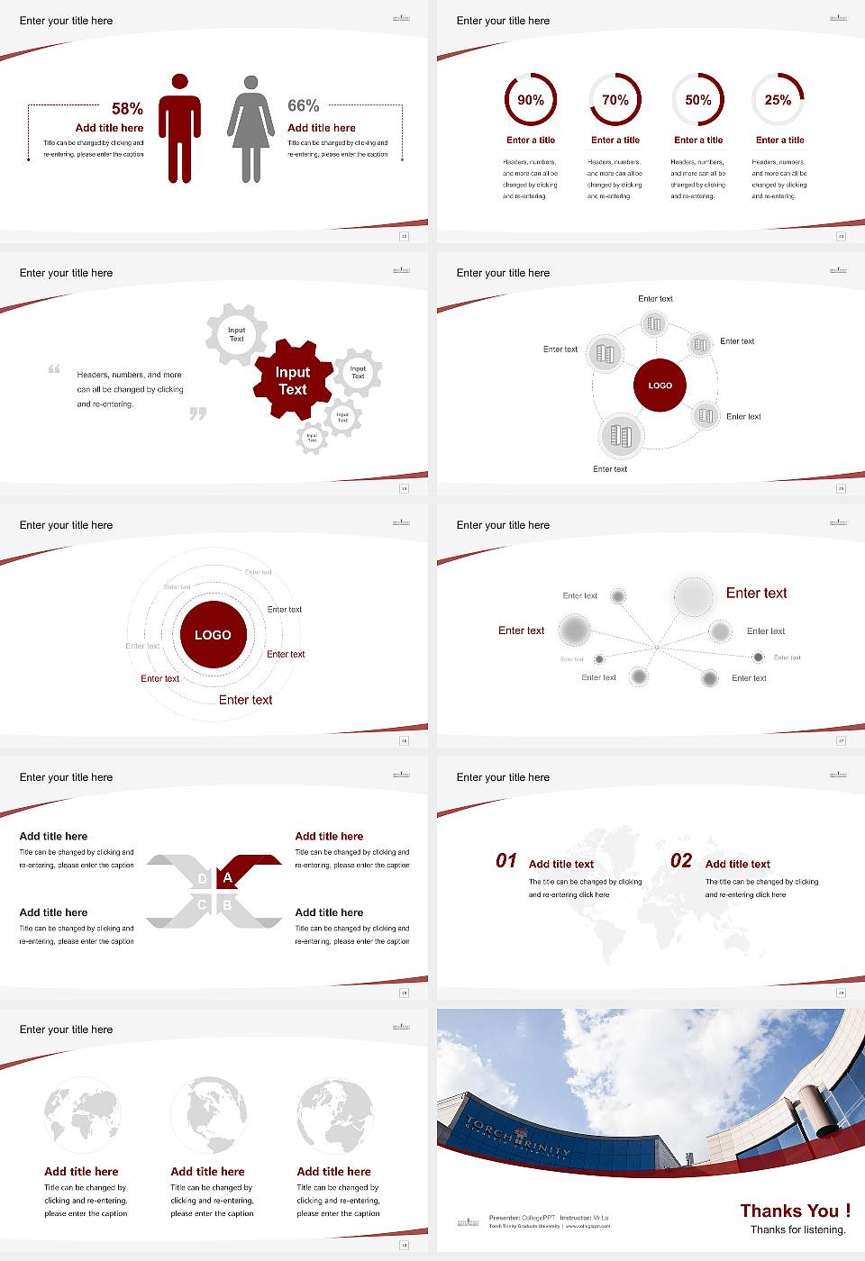 Torch Trinity Graduate University Course/Courseware Creation PPT Template16:9 ratio PPT effect preview image4