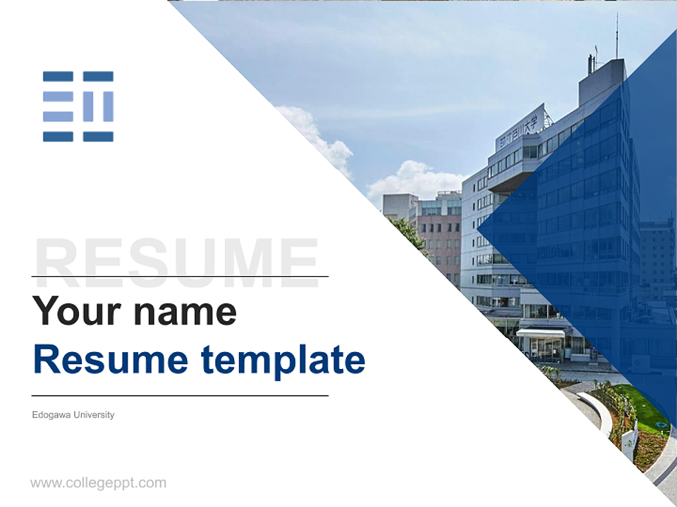 Edogawa University Resume PPT Template_Slide preview image1