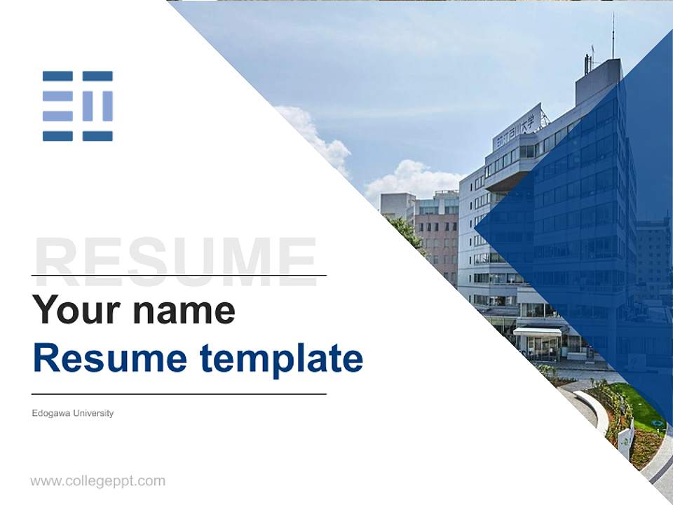 Edogawa University Resume PPT Template4:3 ratio PPT effect preview image5