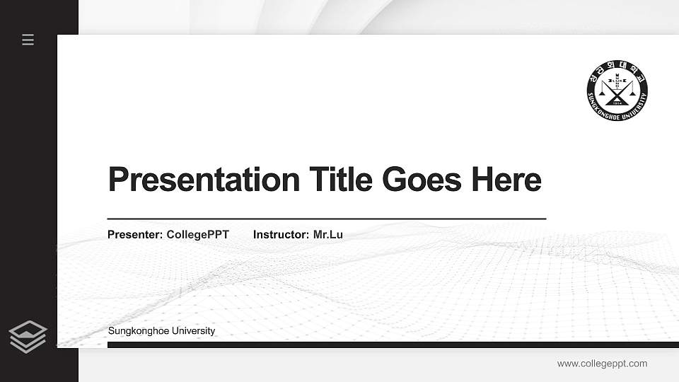 Sungkonghoe University Thesis Proposal/Graduation Defense PPT Template16:9 ratio PPT effect preview image