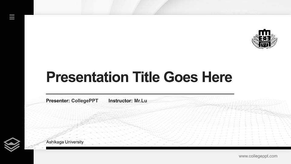 Ashikaga University Thesis Proposal/Graduation Defense PPT Template16:9 ratio PPT effect preview image