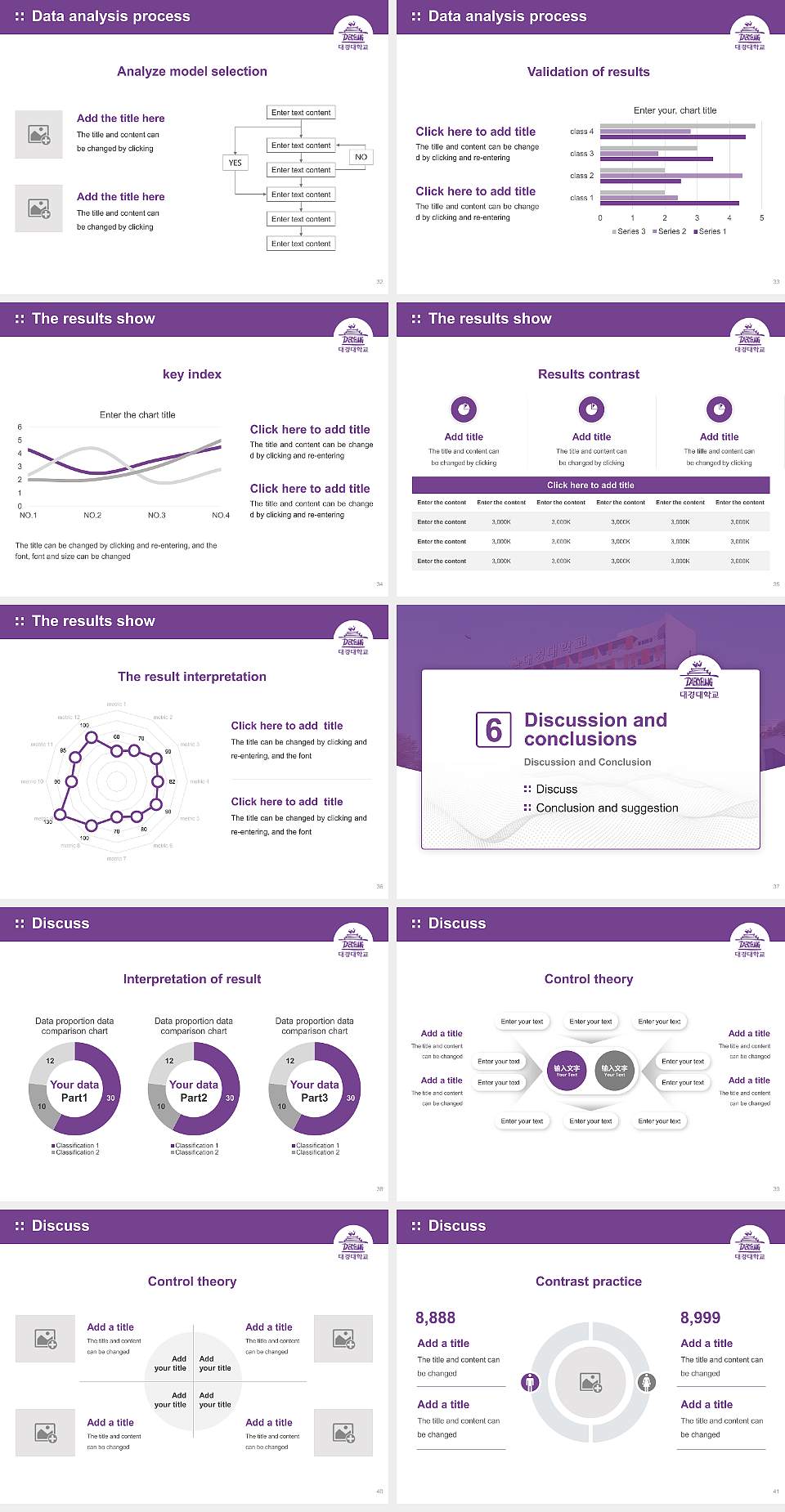 Taekyeung University Graduation Thesis Defense PPT Template4:3 ratio PPT effect preview image5