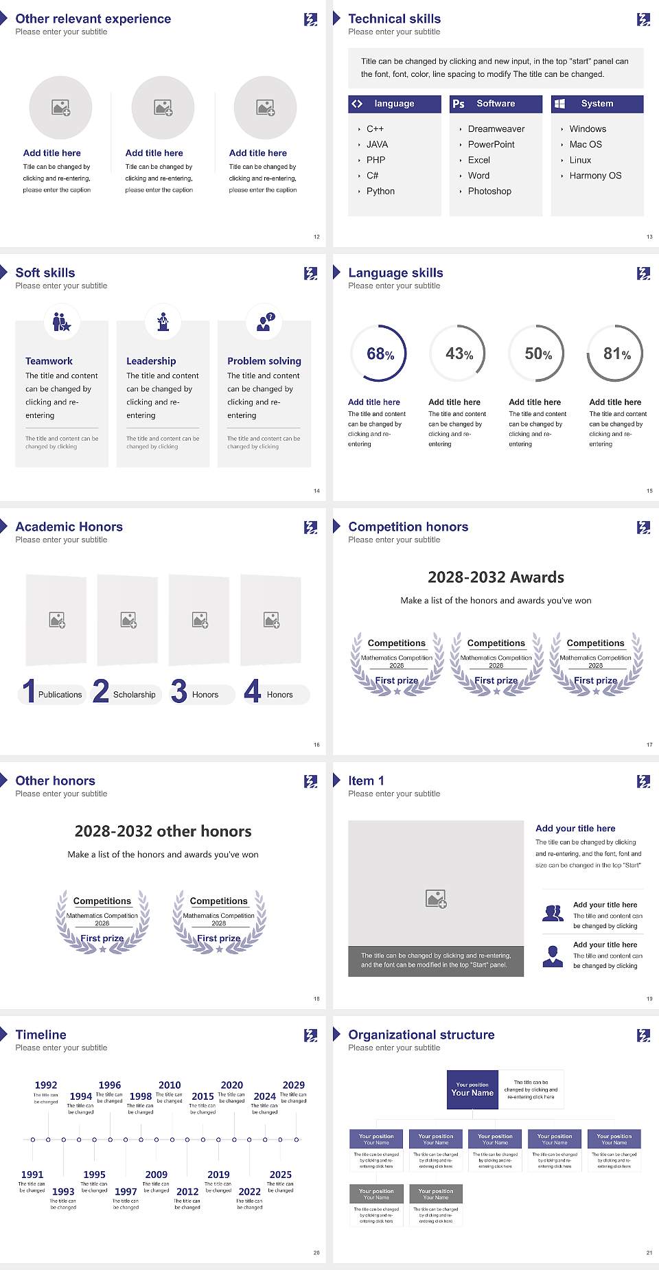 Fukuyama City University Resume PPT Template4:3 ratio PPT effect preview image3