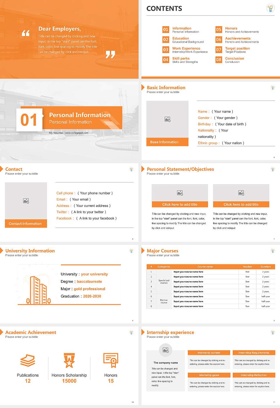Korea Polytechnic III Chuncheon Resume PPT Template16:9 ratio PPT effect preview image2