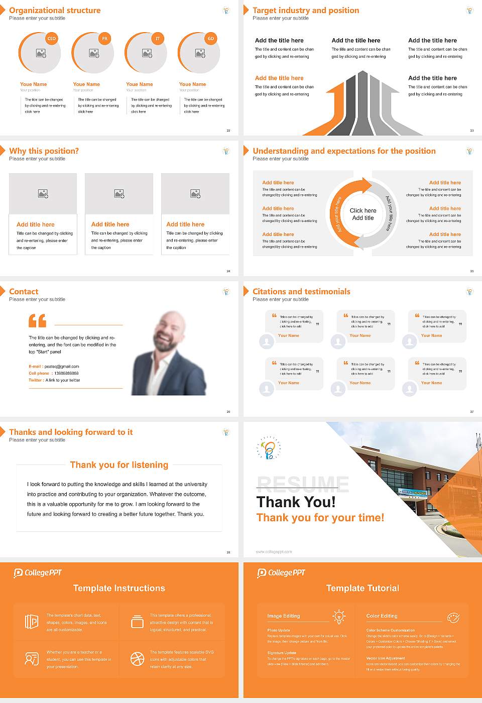 Korea Polytechnic III Chuncheon Resume PPT Template16:9 ratio PPT effect preview image4