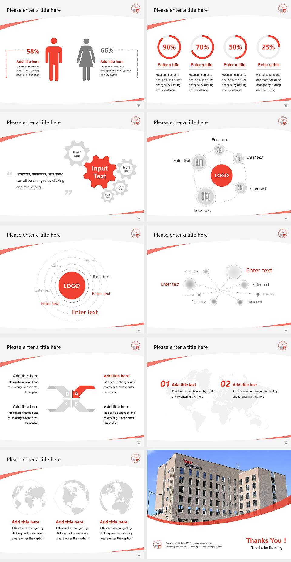 University of Science & Technology Course/Courseware Creation PPT Template4:3 ratio PPT effect preview image4