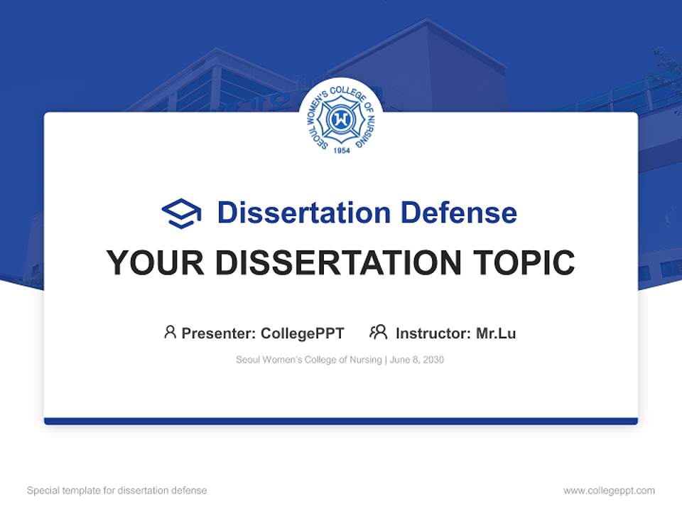 Seoul Women’s College of Nursing Graduation Thesis Defense PPT Template4:3 ratio PPT effect preview image7