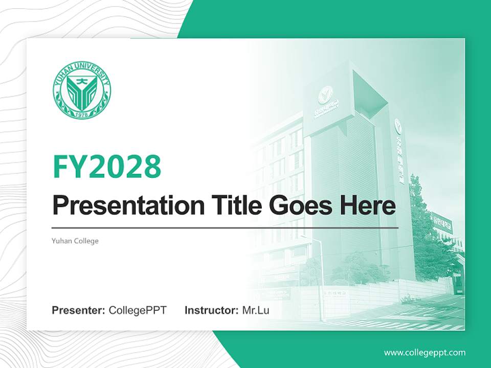 Yuhan College Academic Presentation/Research Findings Report PPT Template4:3 ratio PPT effect preview image5
