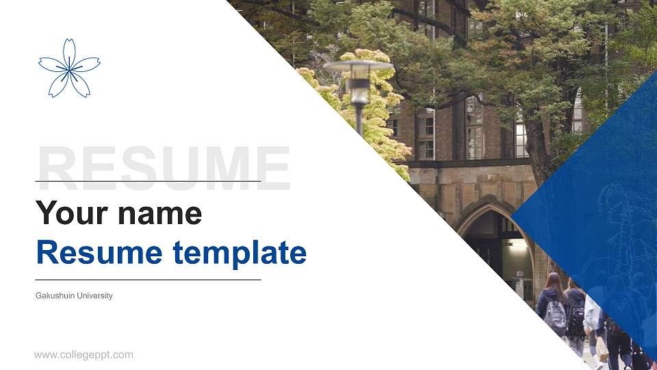 Gakushuin University Resume PPT Template16:9 ratio PPT effect preview image