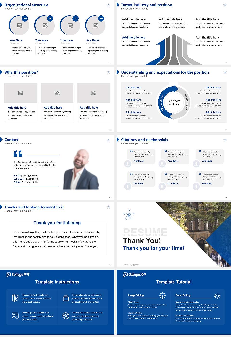 Gakushuin University Resume PPT Template16:9 ratio PPT effect preview image4