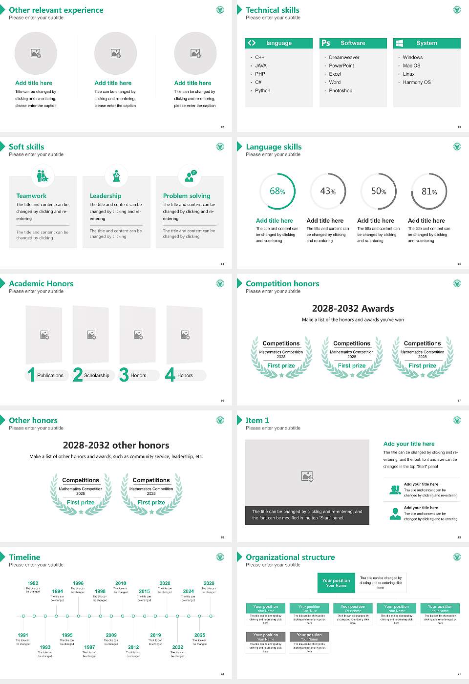 Yuhan College Resume PPT Template16:9 ratio PPT effect preview image3