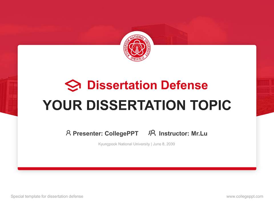 Kyungpook National University Graduation Thesis Defense PPT Template4:3 ratio PPT effect preview image7