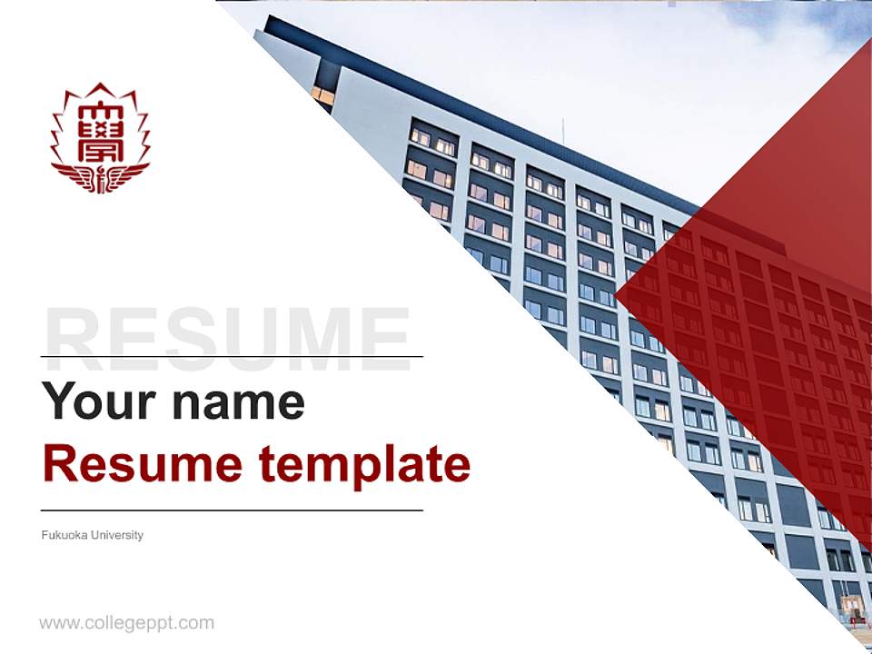 Fukuoka University Resume PPT Template4:3 ratio PPT effect preview image5