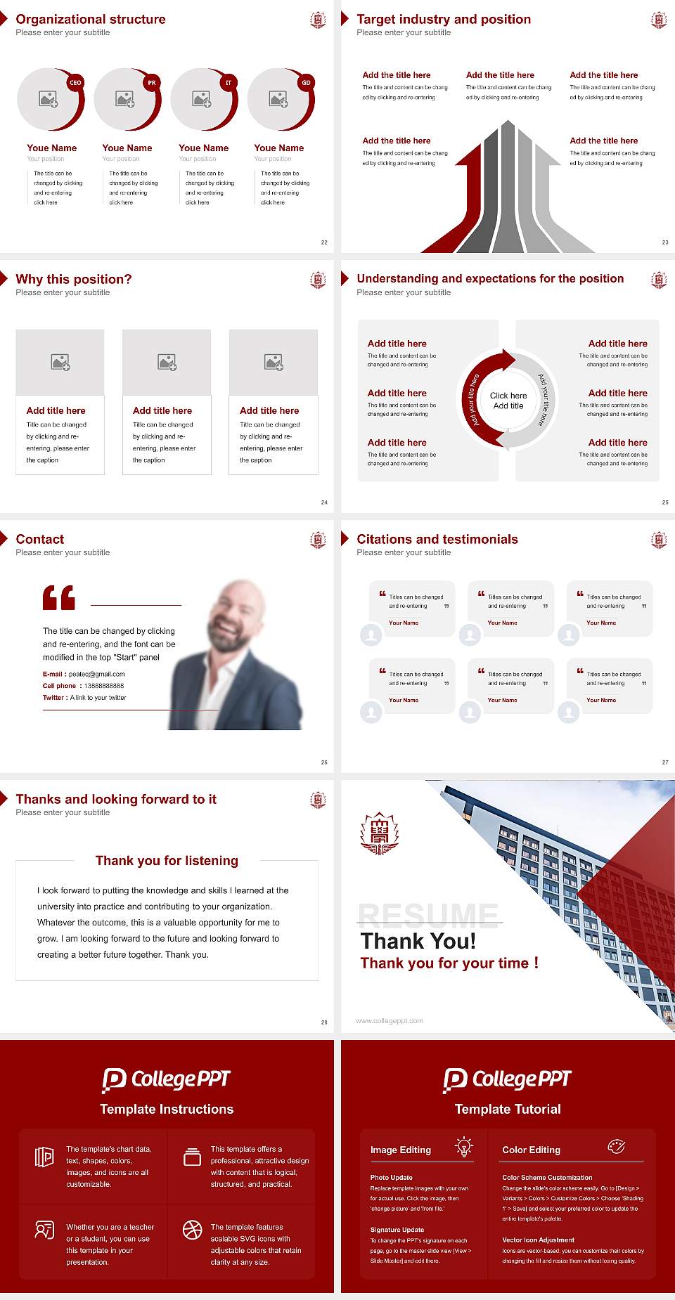 Fukuoka University Resume PPT Template4:3 ratio PPT effect preview image4