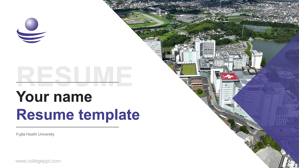 Fujita Health University Resume PPT Template_Slide preview image1