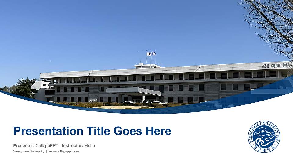 Yeungnam University Course/Courseware Creation PPT Template16:9 ratio PPT effect preview image