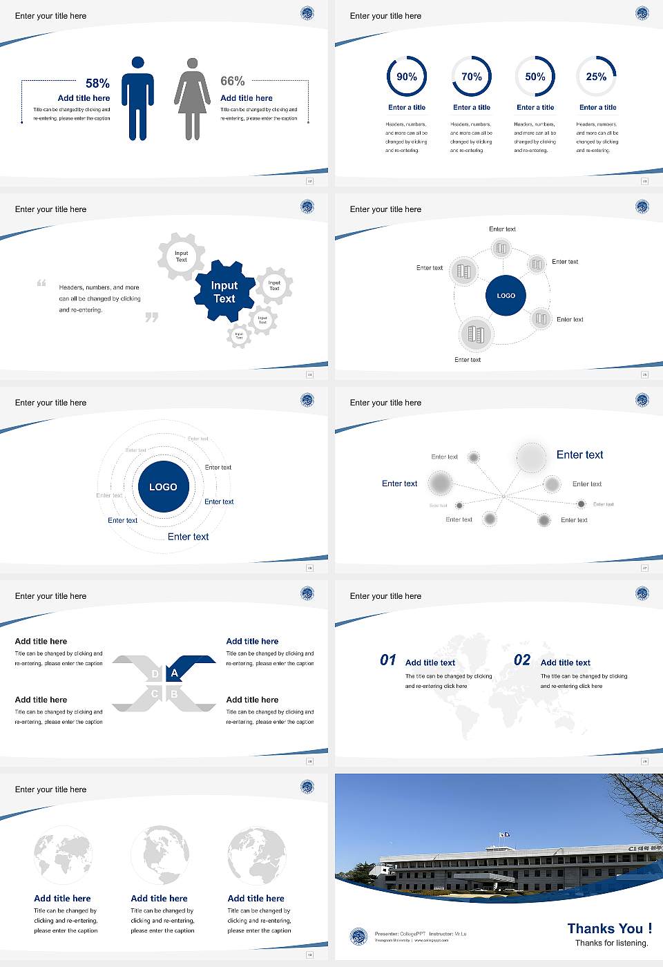 Yeungnam University Course/Courseware Creation PPT Template16:9 ratio PPT effect preview image4